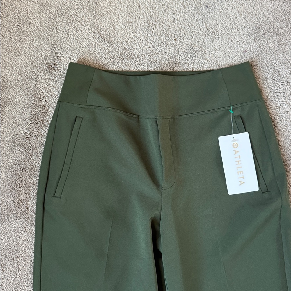 Athleta Endless High Rise Travel Pants Army Green SIZE 6 - Picture 3 of 9